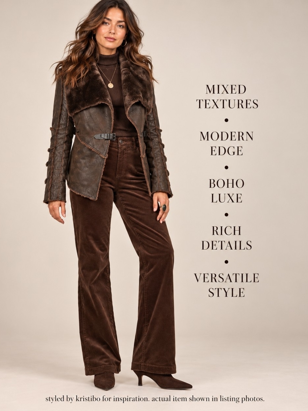 Brown Faux Leather Jacket - 90s Vintage Vibe